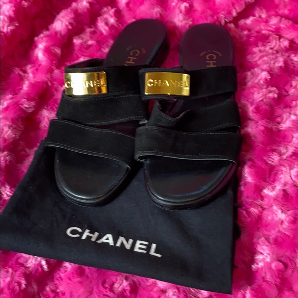 Authentic CHANEL leather and suede sandals